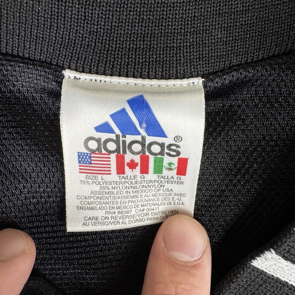Adidas's Mens Shirt Size Lg Vintage Pullover Black Dazzle Soccer Goalie 90s Y2k - Picture 3 of 8
